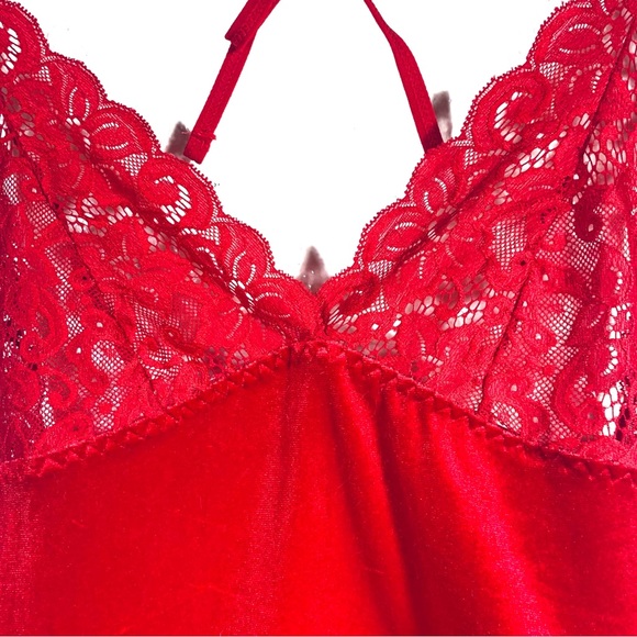 NWT Women's Sexy Santa Babydoll Lace Halter Top/Dress Lingerie set in Red. SizeM - Picture 4 of 11
